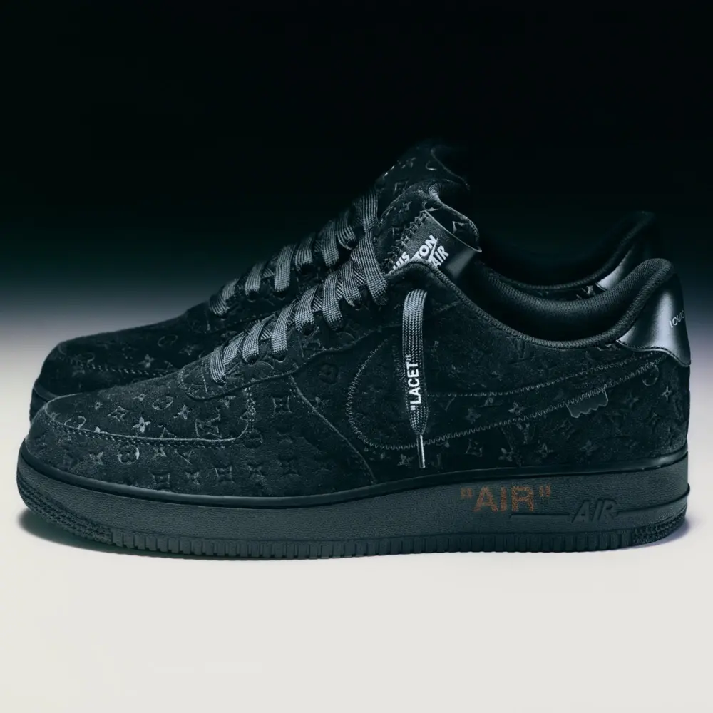 Alternative view of Giày Nike Air Force 1 X Louis Vuitton  Low 'Triple Black' 1A9V
