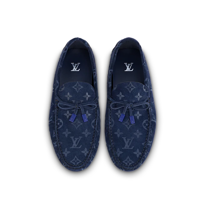 Giày Louis Vuitton Driver Moccasins ‘Navy Blue’ 1AAF1C - Ảnh 3