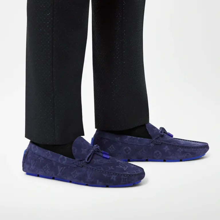 Alternative view of Giày Louis Vuitton Driver Moccasins ‘Navy Blue’ 1AAF1C