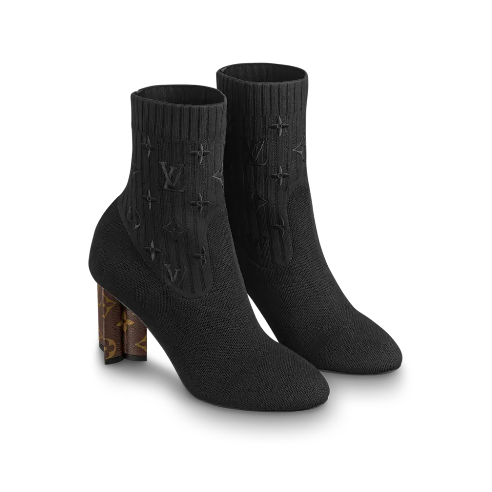 Alternative view of Giày Cao Gót Louis Vuitton Silhouette Ankle Boots 'Black' 1A855C