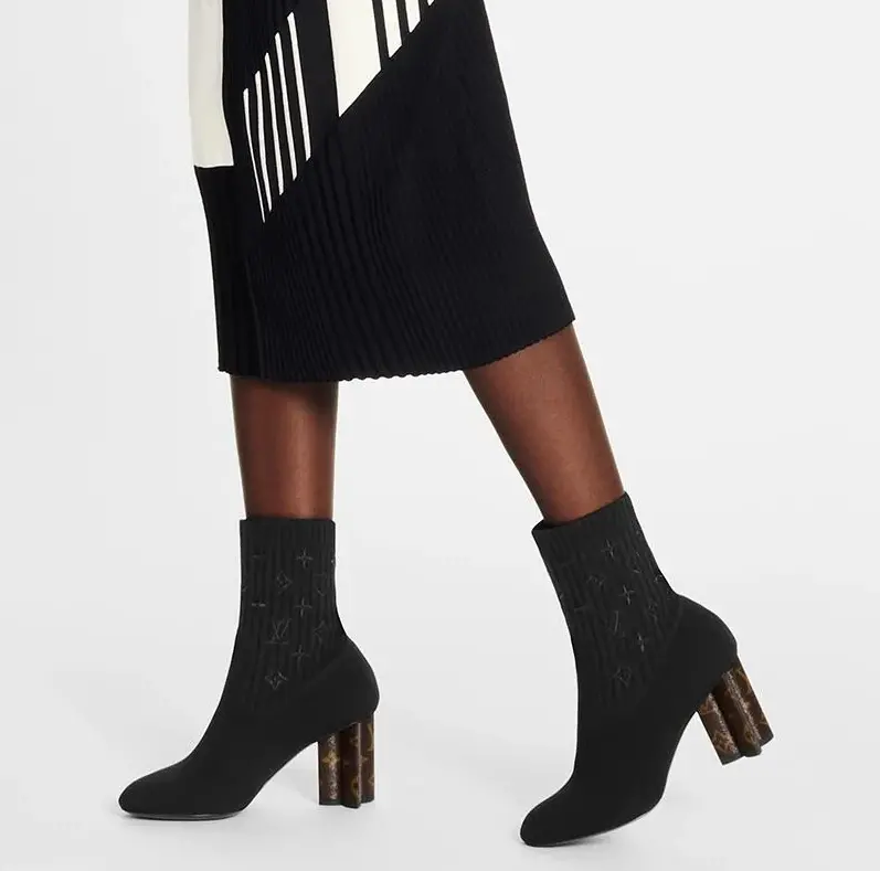 Giày Cao Gót Louis Vuitton Silhouette Ankle Boots 'Black' 1A855C - Ảnh 3