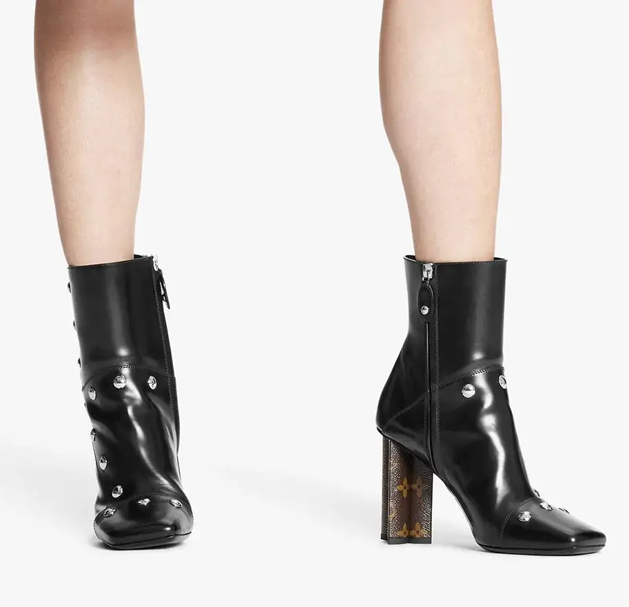 Giày Cao Gót Louis Vuitton Silhouette Ankle Boots 'Black' 1A855C - Ảnh 4