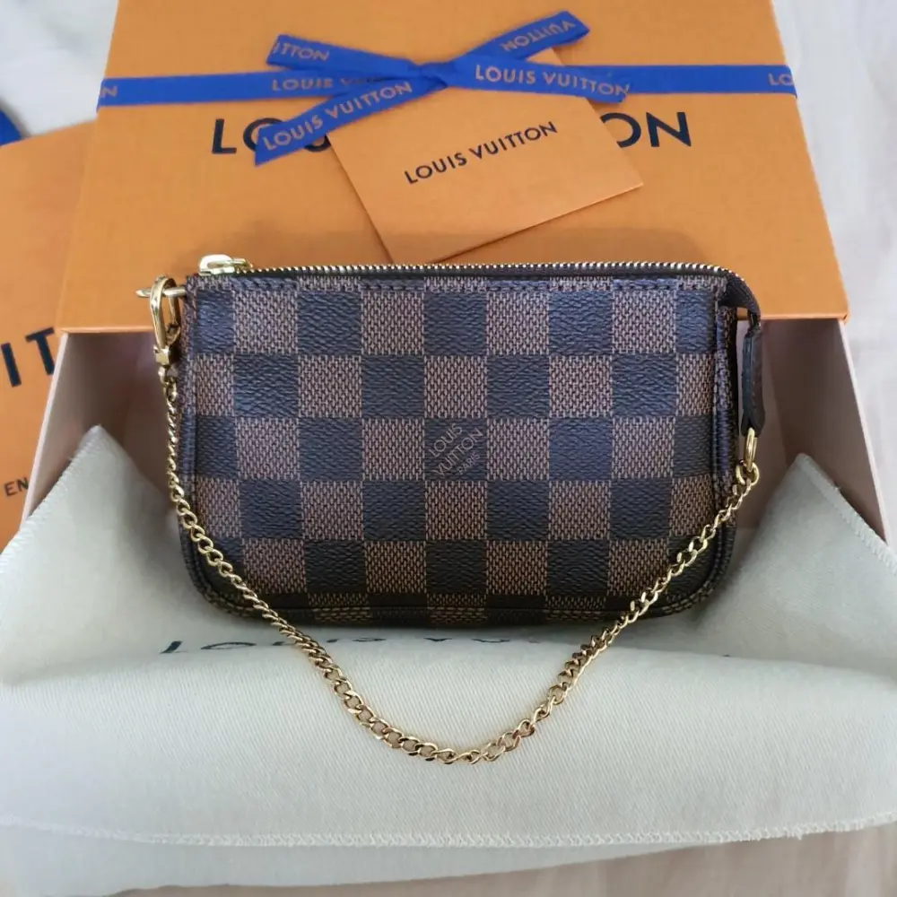 Alternative view of Túi Louis Vuitton Damier Ebène Canvas Mini Leather Bag N58009