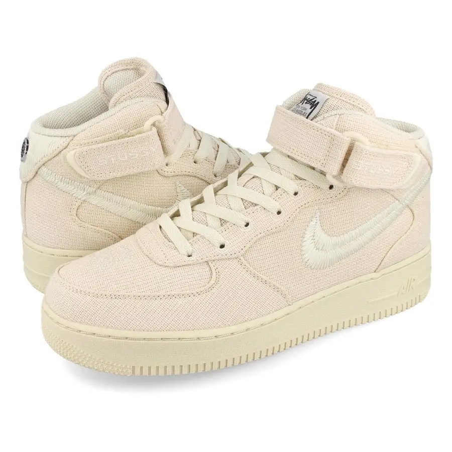 Giày Nike Air Force 1 Mid 'Stussy Fossil' DJ7841-200 - Ảnh 6