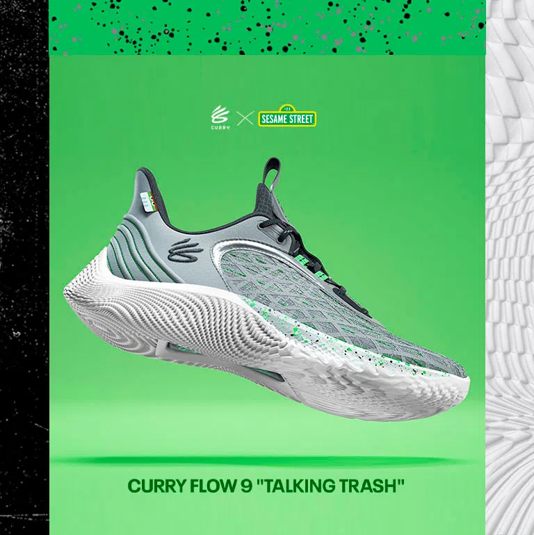 Giày Under Armour Curry Flow 9 'Sesame Street Oscar' 3024248-102 - Ảnh 5
