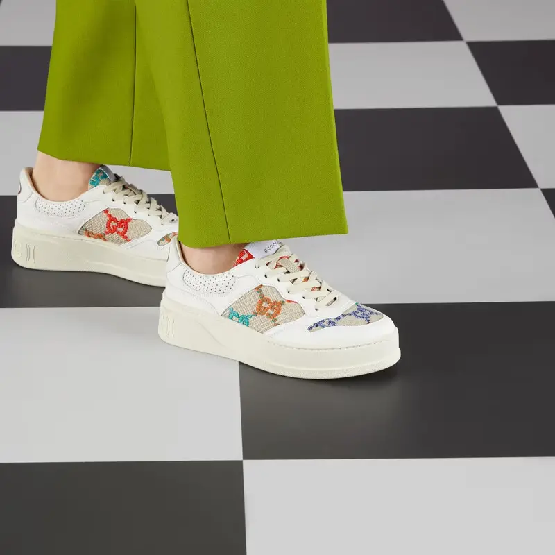 Alternative view of Giày Gucci GG Sneaker 'Multicolor Embroidered' 670408-AABBW-9068