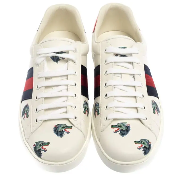 Giày Gucci Ace Leather 'Wolf' 386750-0H810-9082 - Ảnh 4
