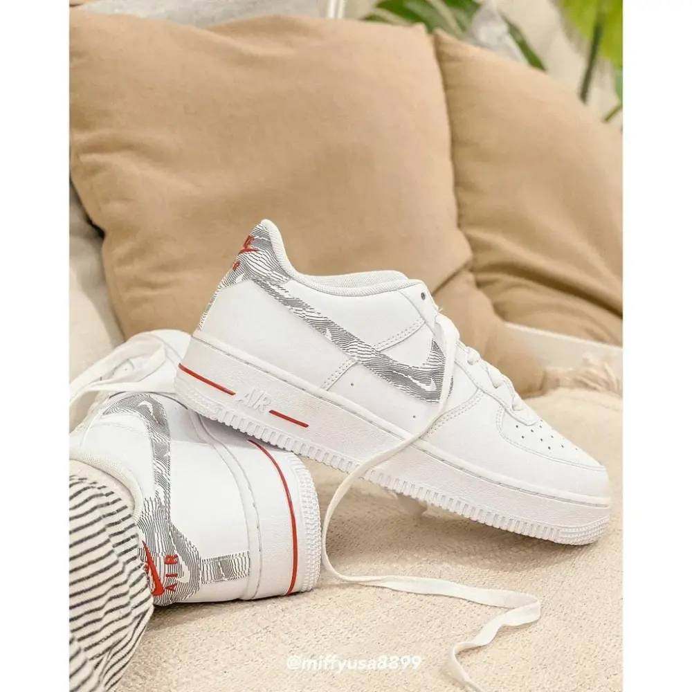 Alternative view of Giày Nike Air Force 1 Low GS 'White University Red' DJ4625-100