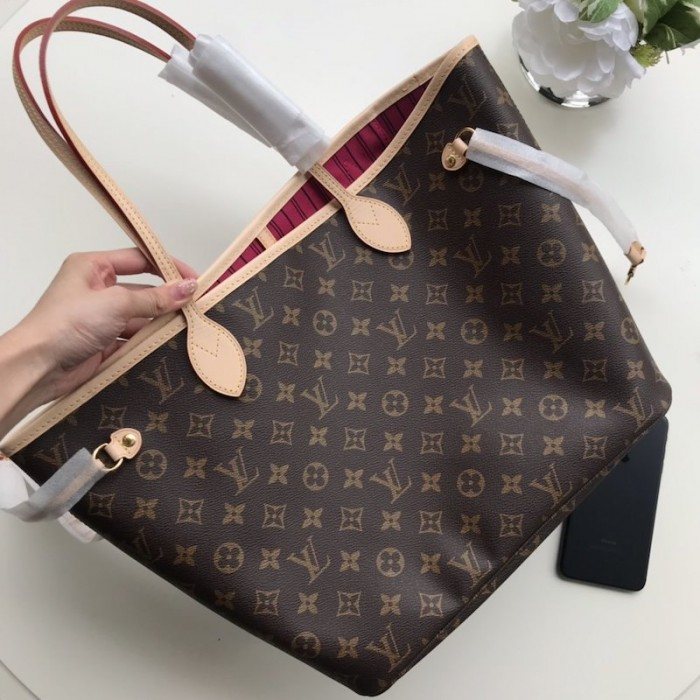 Túi Louis Vuitton Neverfull NM Monogram Canvas Brown Handbag M41178 - Ảnh 2