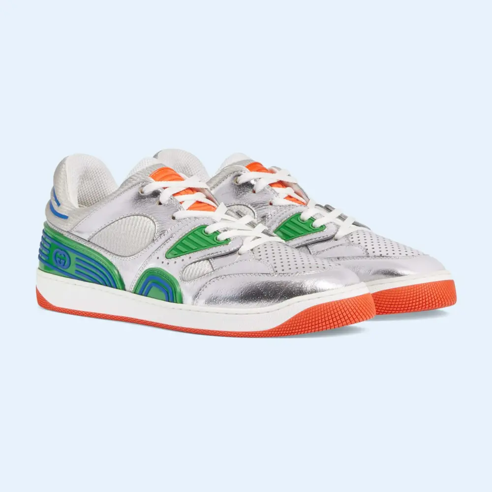 Giày Gucci Basket Sneaker 'Silver Lamé' 722429-AAA9I-8141 - Ảnh 5