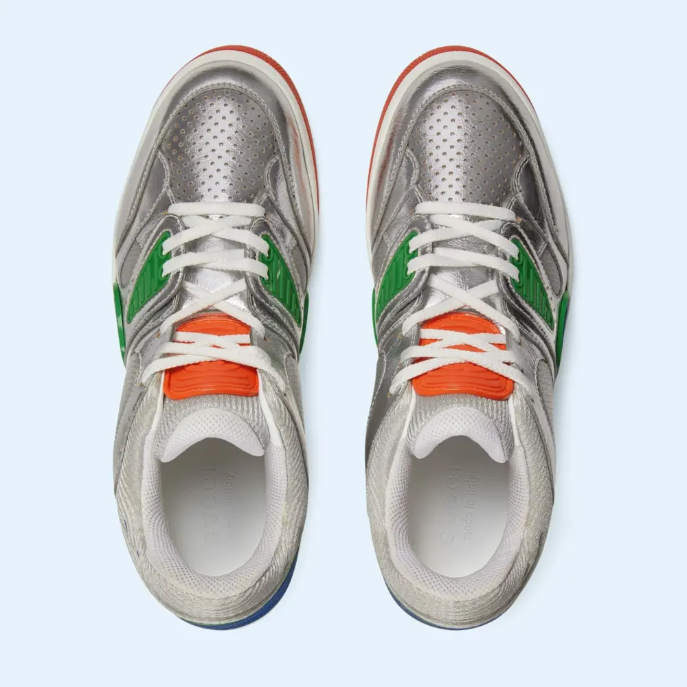 Giày Gucci Basket Sneaker 'Silver Lamé' 722429-AAA9I-8141 - Ảnh 3