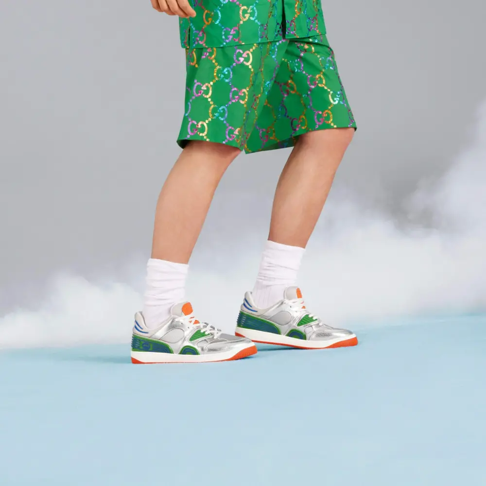 Giày Gucci Basket Sneaker 'Silver Lamé' 722429-AAA9I-8141 - Ảnh 6