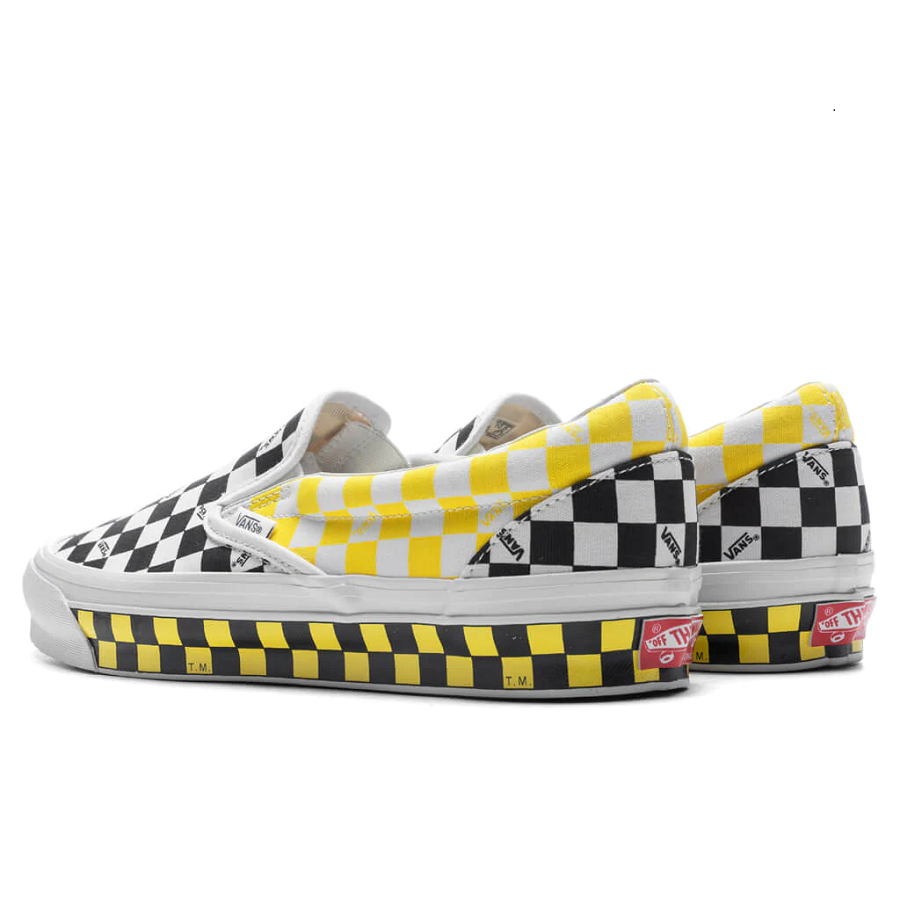 Giày Vans OG Classic Slip-On LX 'Checkerboard - Black Yellow' VN0A32QNY23 - Ảnh 4