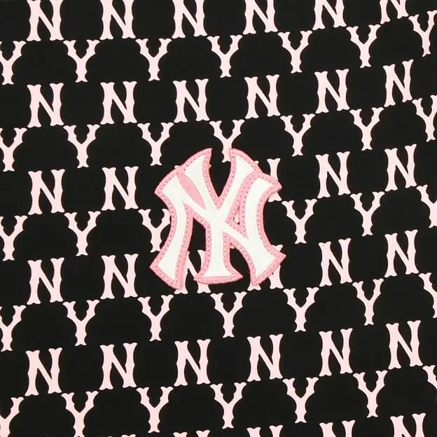 Áo MLB Monogram All Over Over Fit Short Sleeve Black Pink 31TSM1131-50X - Ảnh 3