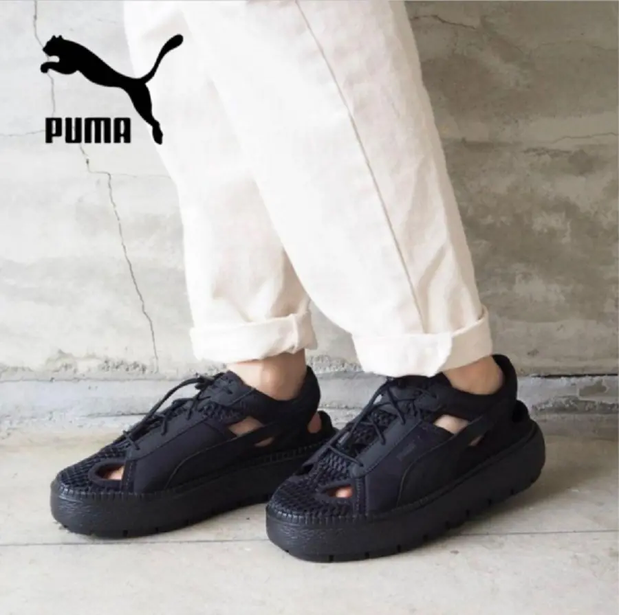 Dép Puma Basket Platform Trace Light ‘Black’ 382872-01 - Ảnh 3