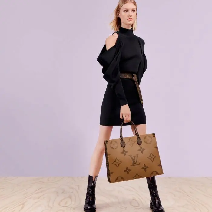 Túi Louis Vuitton OnTheGo GM Monogram Canvas 'Black and Brown' M45320 - Ảnh 4