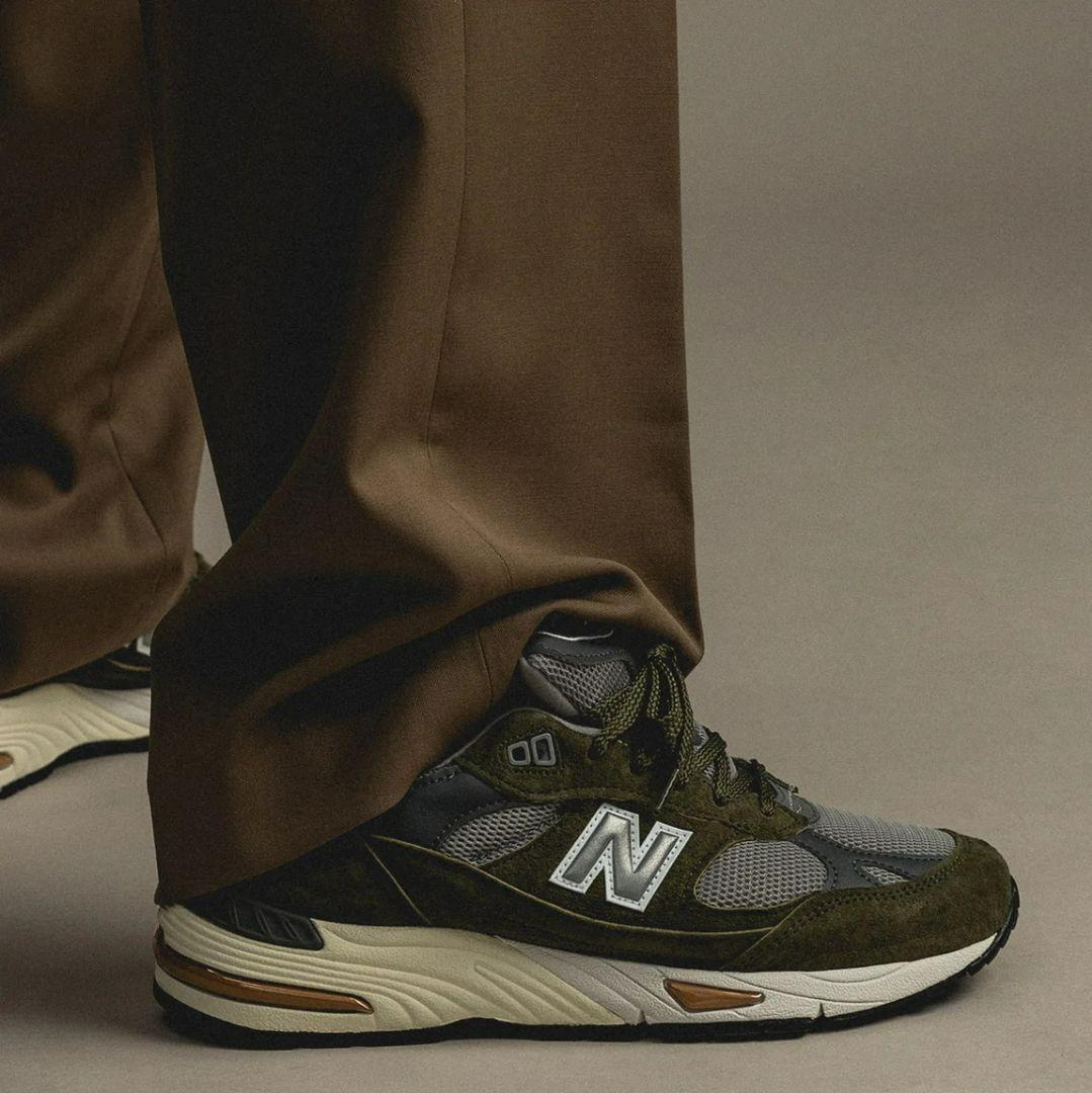 Giày New Balance 991 Made in England 'Green Grey' M991GGT - Ảnh 2
