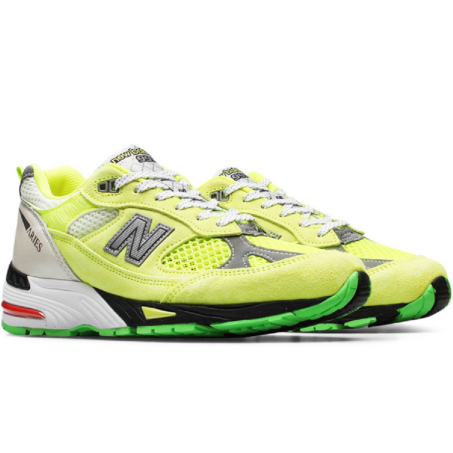 Giày New Balance Aries x 991 ‘Neon Yellow’ M991AFL - Ảnh 2