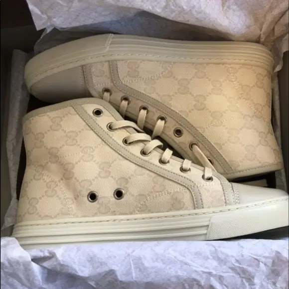 Giày Gucci Wmns GG High 'Logo Print - White' 426186-FV590-9073 - Ảnh 5