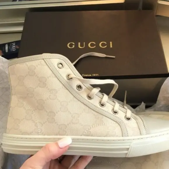 Giày Gucci Wmns GG High 'Logo Print - White' 426186-FV590-9073 - Ảnh 4