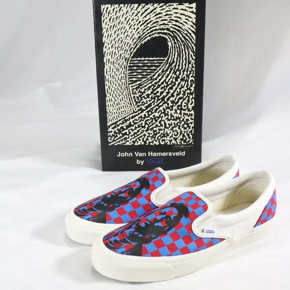 Giày Vans John Van Hamersveld 'White Red Blue' VN000UDFQLT - Ảnh 5