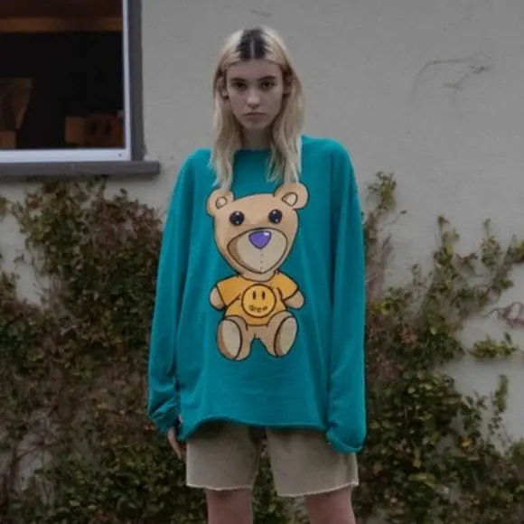 Áo Drew House Teddy Theodore LS Tee Teal - Ảnh 3