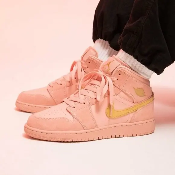Giày Nike Air Jordan 1 Mid 'Coral Gold' 852542-600 - Ảnh 4