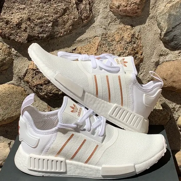 Giày Adidas NMD R1 White Rose Gold Metallic FW6434 - Ảnh 4