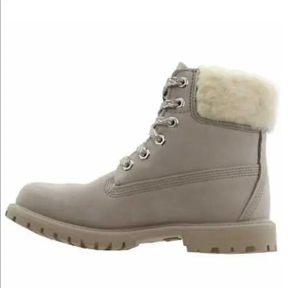 Giày Timberland 6” Shearling Premium Boots Grey A21VT - Ảnh 5