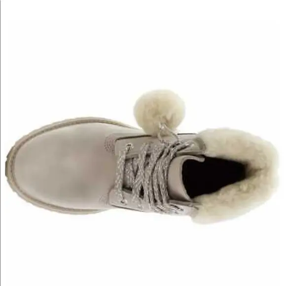 Giày Timberland 6” Shearling Premium Boots Grey A21VT - Ảnh 4