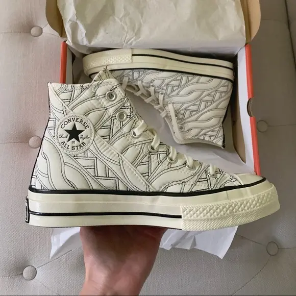 Alternative view of Giày Converse Chuck 70 High 'Runway Cable Egret Black' 568674C