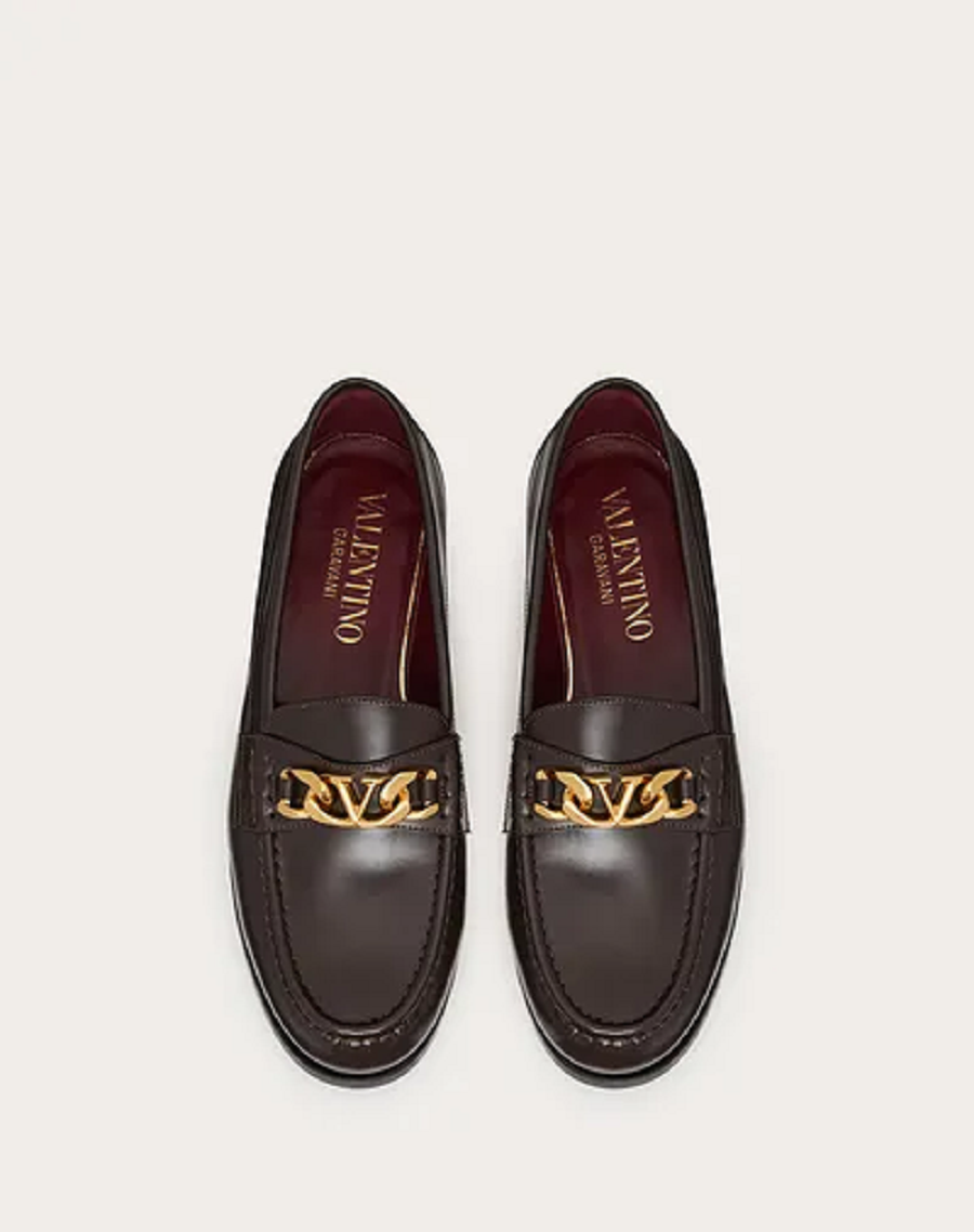 Giày VLogo Chain Valentino Garavani Loafer in Calfskin 1Y2S0G03YZXNM8 - Ảnh 4
