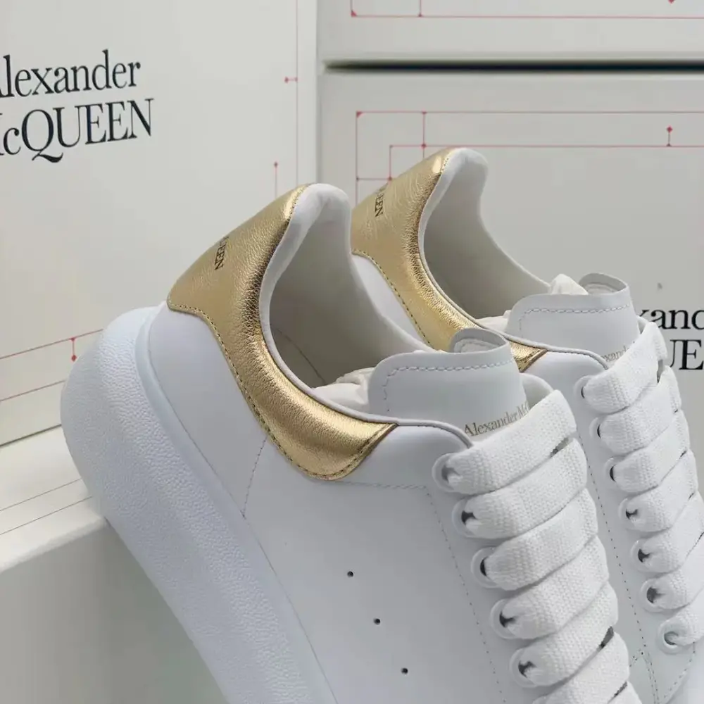 Giày Alexander McQueen Wmns Oversized Sneaker 'White Light Gold' 553770-WHFBU-9075 - Ảnh 4
