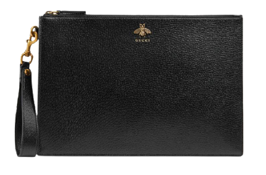 Túi Gucci Animalier Leather Pouch Black 523684 DJ20T 1000