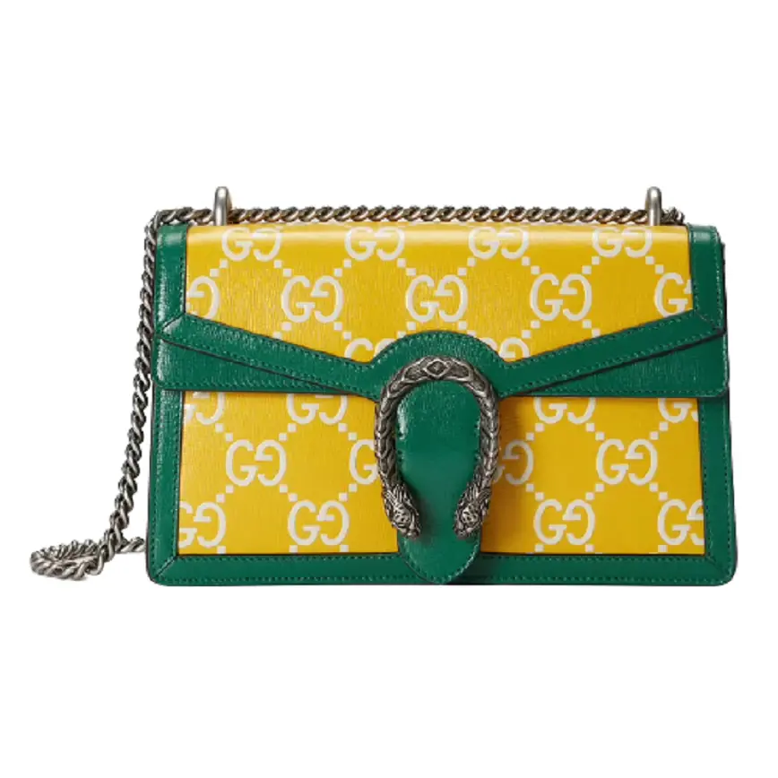 Túi Gucci Dionysus Small GG Shoulder Yellow And Green Leather ‎400249-UGMBN-7263