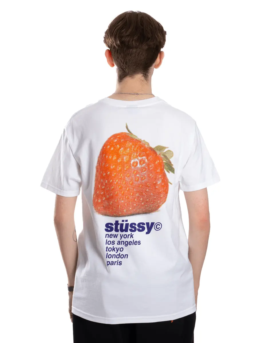 Alternative view of Áo Stussy SS22 Strawberry Tee 'White' 1904769-WHT