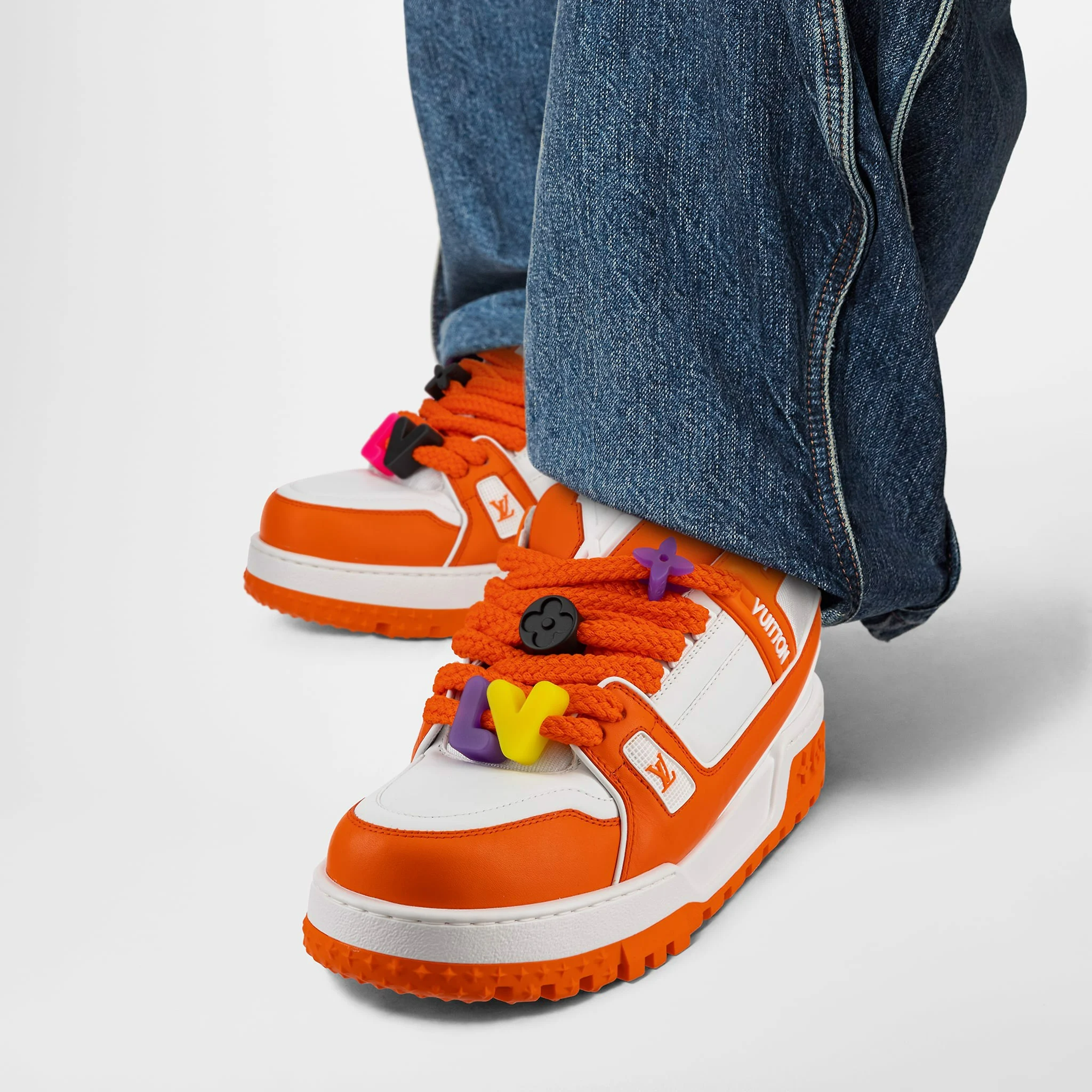 Giày Louis Vuitton Maxi Trainers 'Orange' 1AB8SX - Ảnh 2