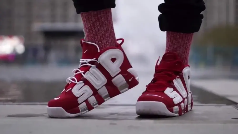 Giày Nike Supreme x Air More Uptempo 'Red' 902290-600 - Ảnh 4