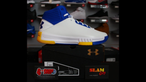 Alternative view of Giày Under Armour Lockdown 2 Basketball 'Blue White' 1303265-102