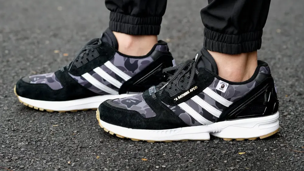 Alternative view of Giày Adidas BAPE x Undefeated x ZX 8000 'AZX Series Black Camo' FY8852