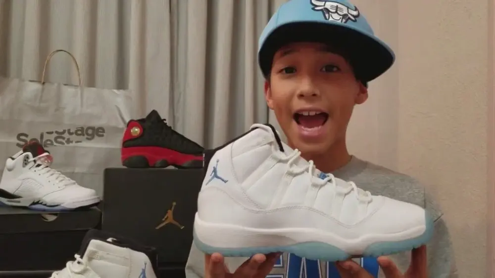 Giày Nike Air Jordan 11 BG 'Legend Blue' 378038-117 - Ảnh 4