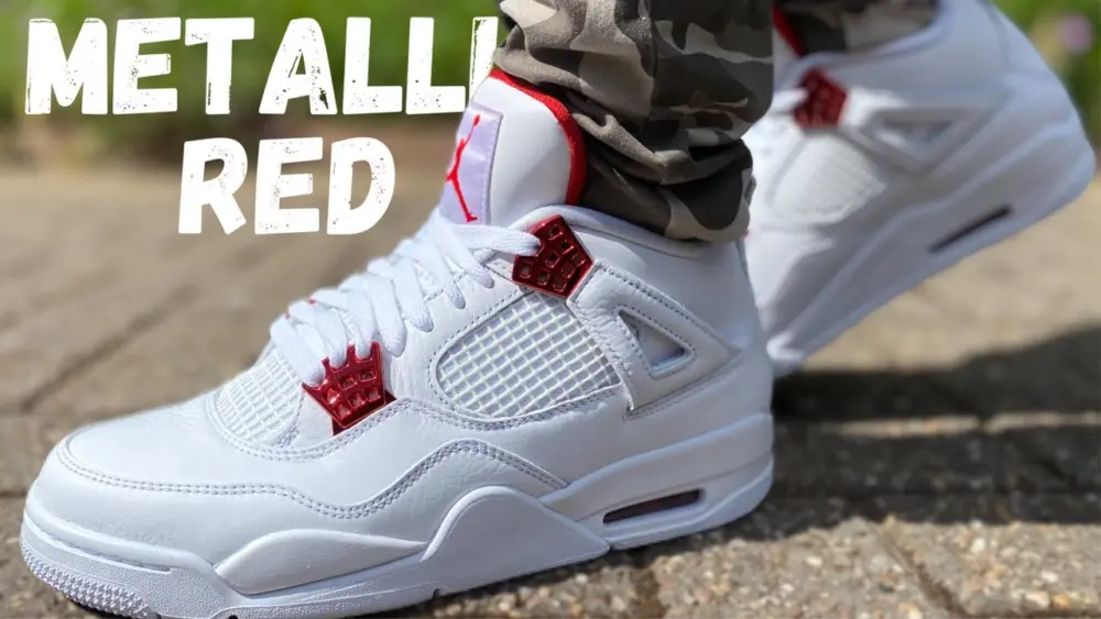 Alternative view of Giày Nike Air Jordan 4 Retro GS Red Metallic 408452-112