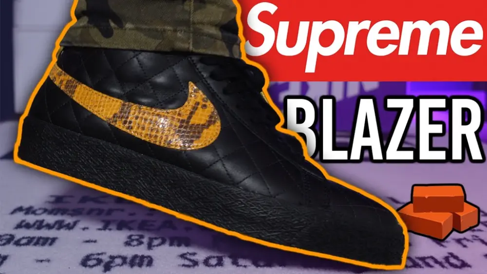 Alternative view of Giày Nike Supreme x Zoom Blazer Mid QS SB 'Black Snakeskin' DV5078-001