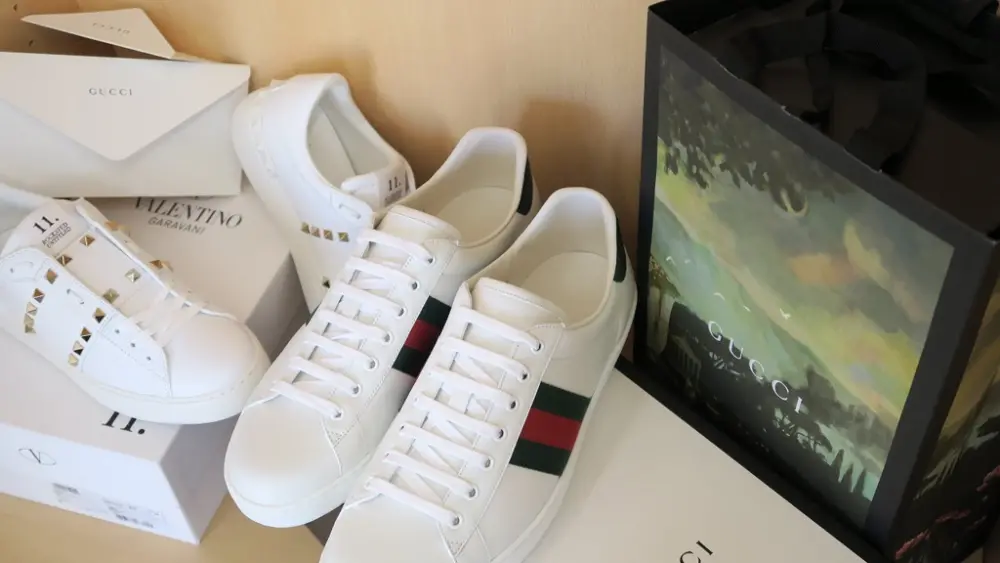 Alternative view of Giày Gucci Wmns Ace 'Green Crocodile' 387993-A3830-9071