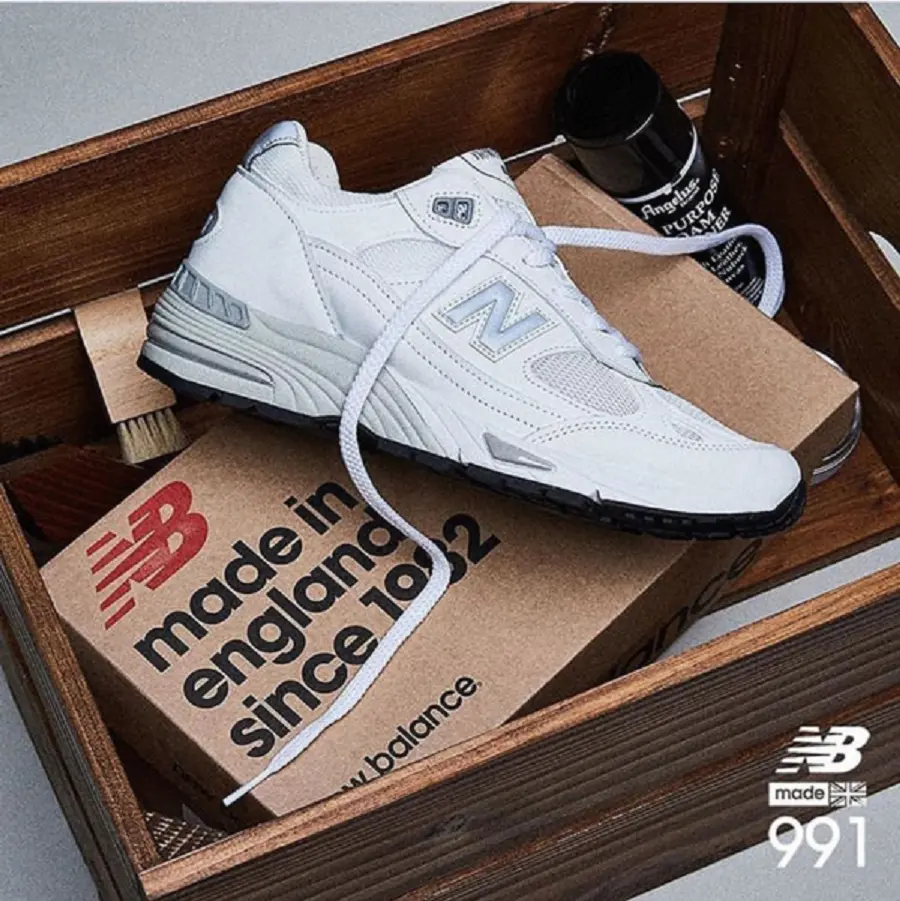 Alternative view of Giày New Balance 991 Made In England ‘White Sliver’ M991WHI