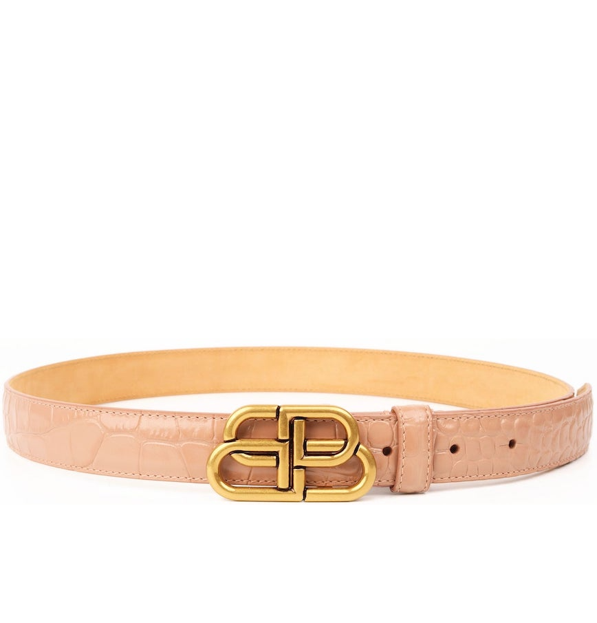 Thắt Lưng Balenciaga Crocodile Embossed Leather 'Nude' 5816902UD746310