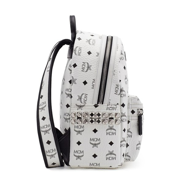 Balo MCM Stark Studs Backpack Visetos 'White' MMK6SVE37WT001 - Ảnh 5