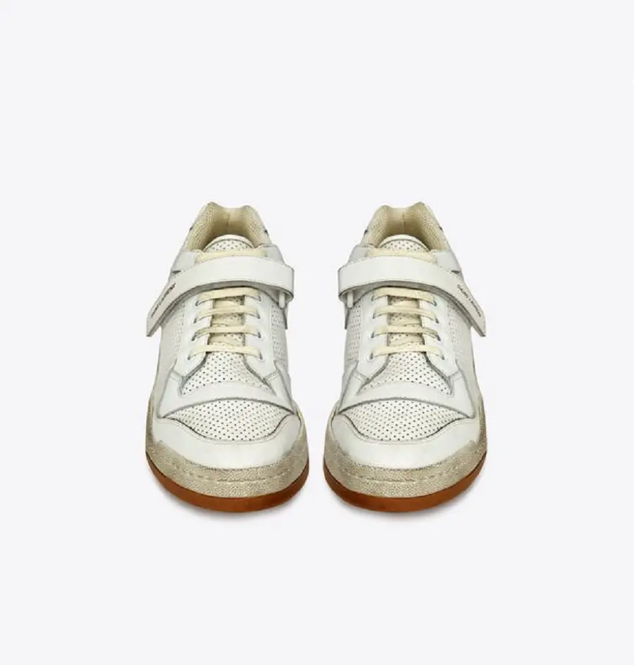 Giày Saint Laurent Sl24 In Used Look Leather 'White' 60254604L109030 - Ảnh 4