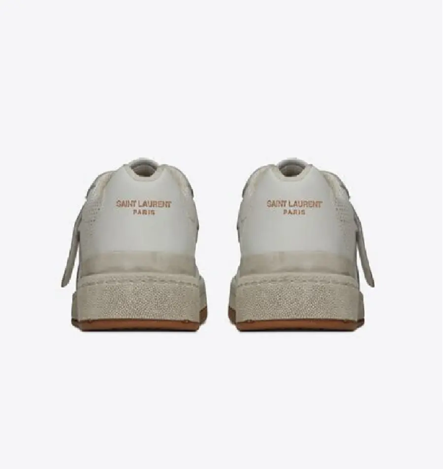 Giày Saint Laurent Sl24 In Used Look Leather 'White' 60254604L109030 - Ảnh 3