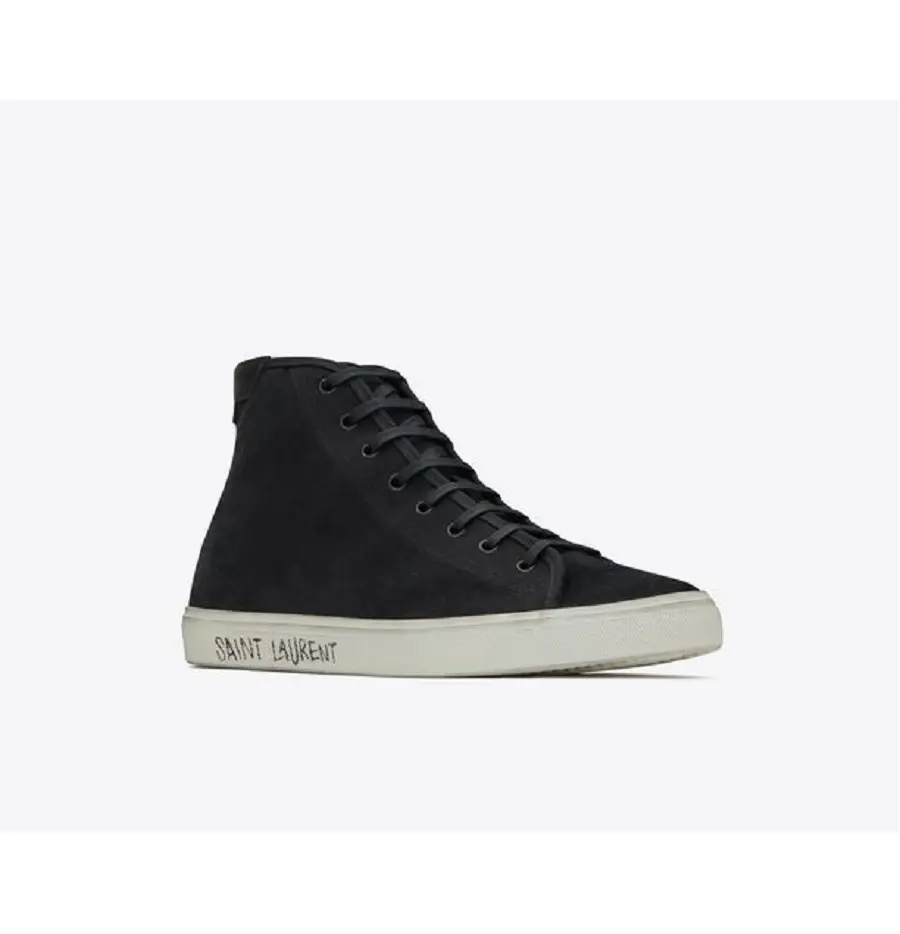 Giày Saint Laurent Malibu Mid Top Sneaker Black 606075GUZ201000 - Ảnh 4
